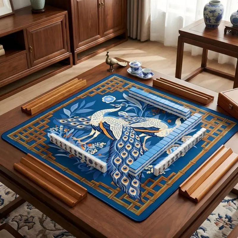 Midnight Garden mahjong mat — product design and size reference