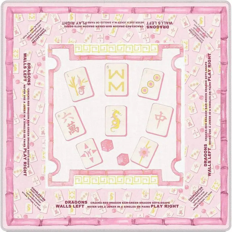 Palm Parasol mahjong mat — product design and size reference