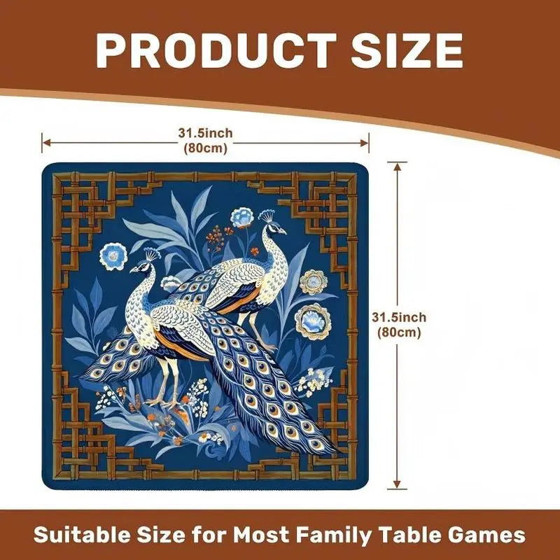 Midnight Garden mahjong mat — product design and size reference