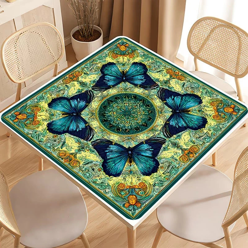 Peacock Garden mahjong mat — product design and size reference