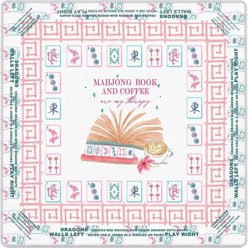 Palm Parasol mahjong mat — product design and size reference