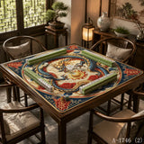 Woodland Social mahjong mat — product design and size reference
