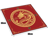 Red Letter mahjong mat — product design and size reference