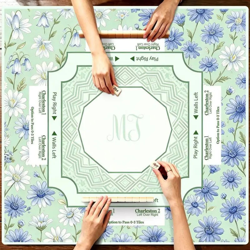 Porcelain Social II mahjong mat — product design and size reference