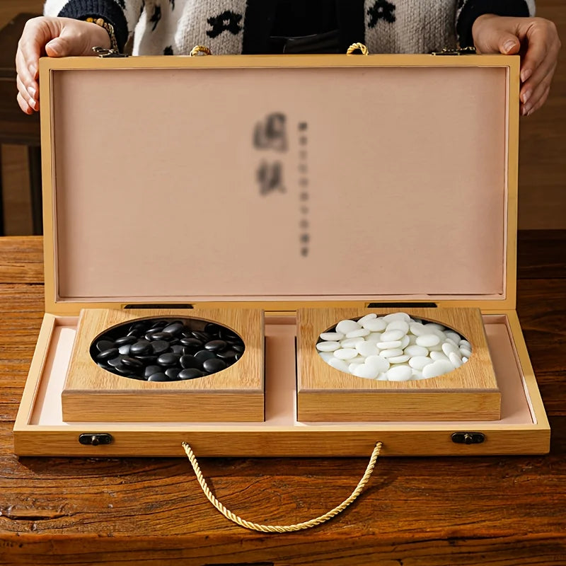 Double Take — wooden go & gomoku set