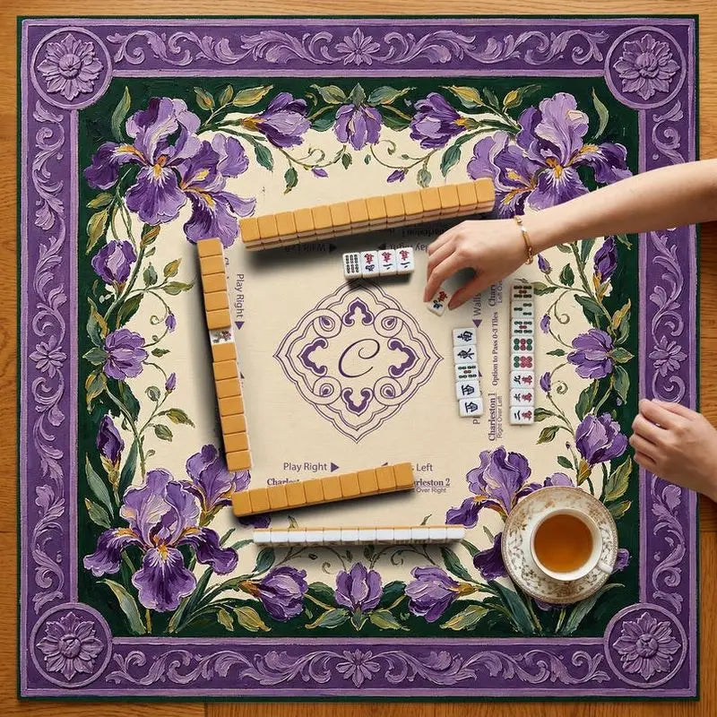 Violet Hour mahjong mat — product design and size reference
