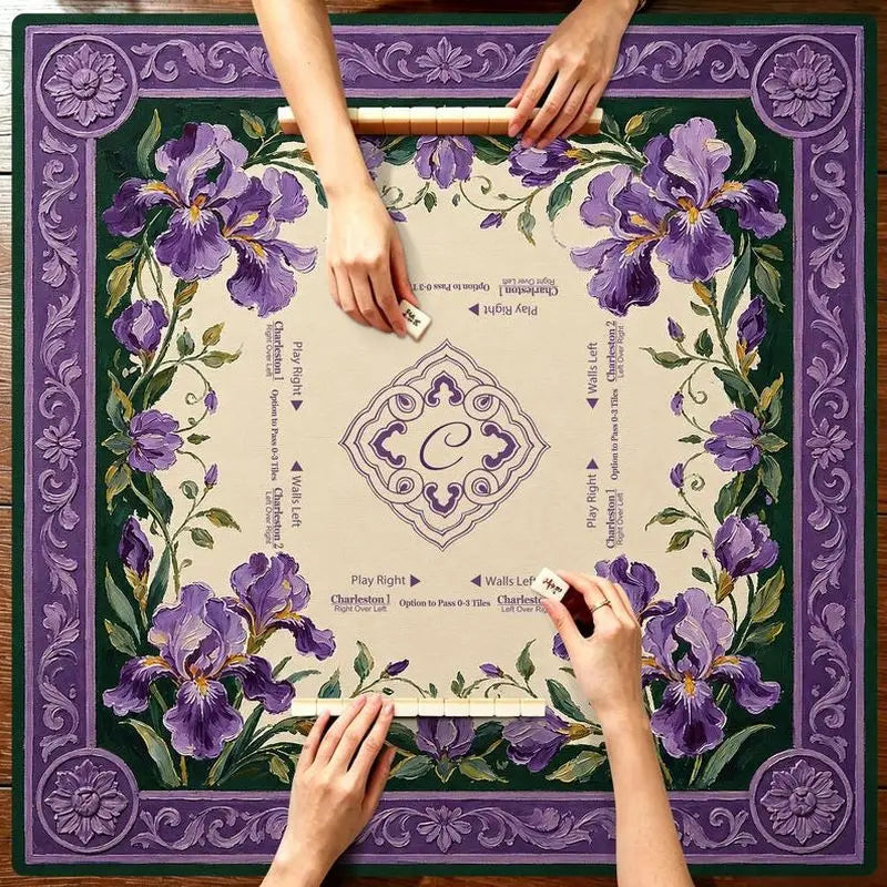 Violet Hour mahjong mat — product design and size reference