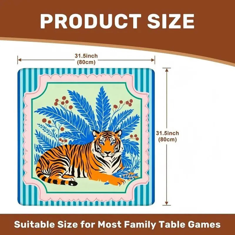 Tiger Social mahjong mat — product design and size reference
