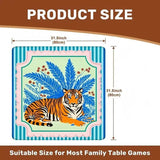 Tiger Social mahjong mat — product design and size reference