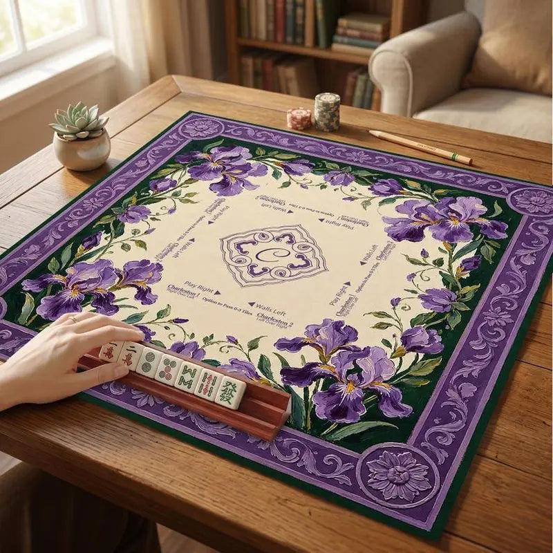 Violet Hour mahjong mat — product design and size reference