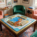 Tiger Social mahjong mat — product design and size reference