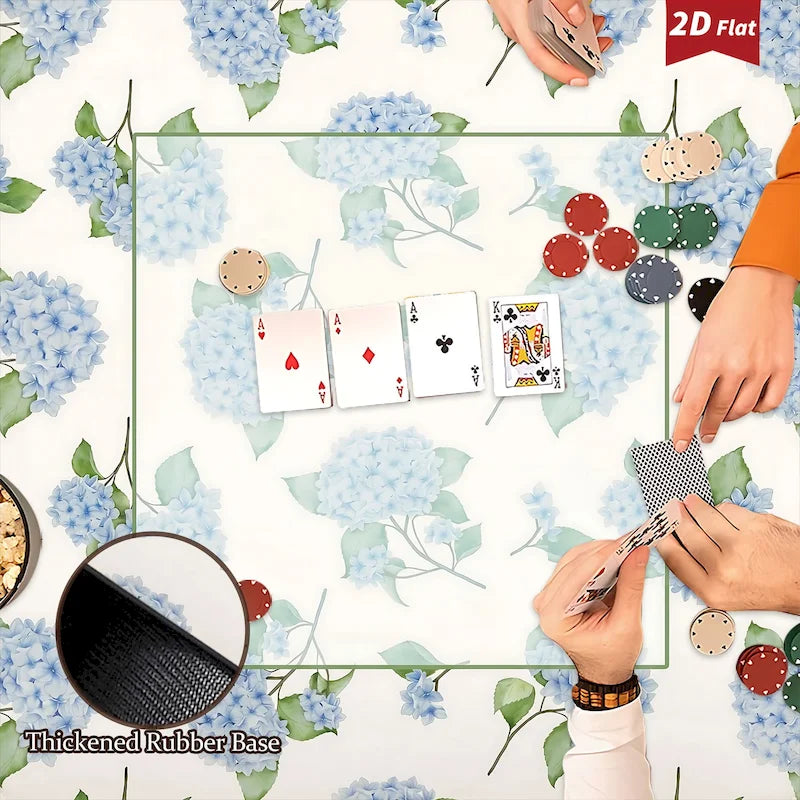 Hydrangea mahjong mat — product design and size reference