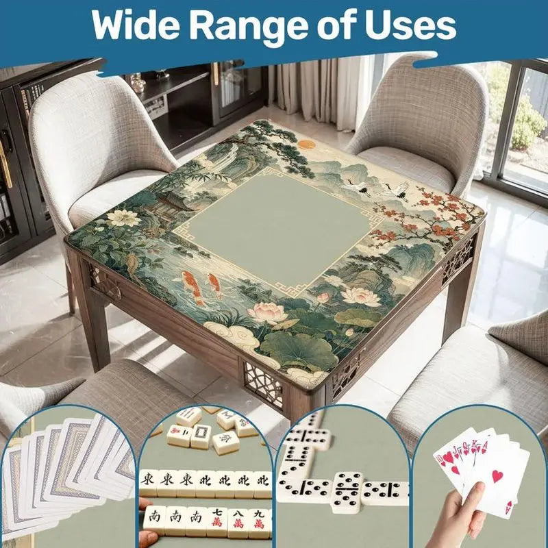 Lotus Reverie mahjong mat — product design and size reference