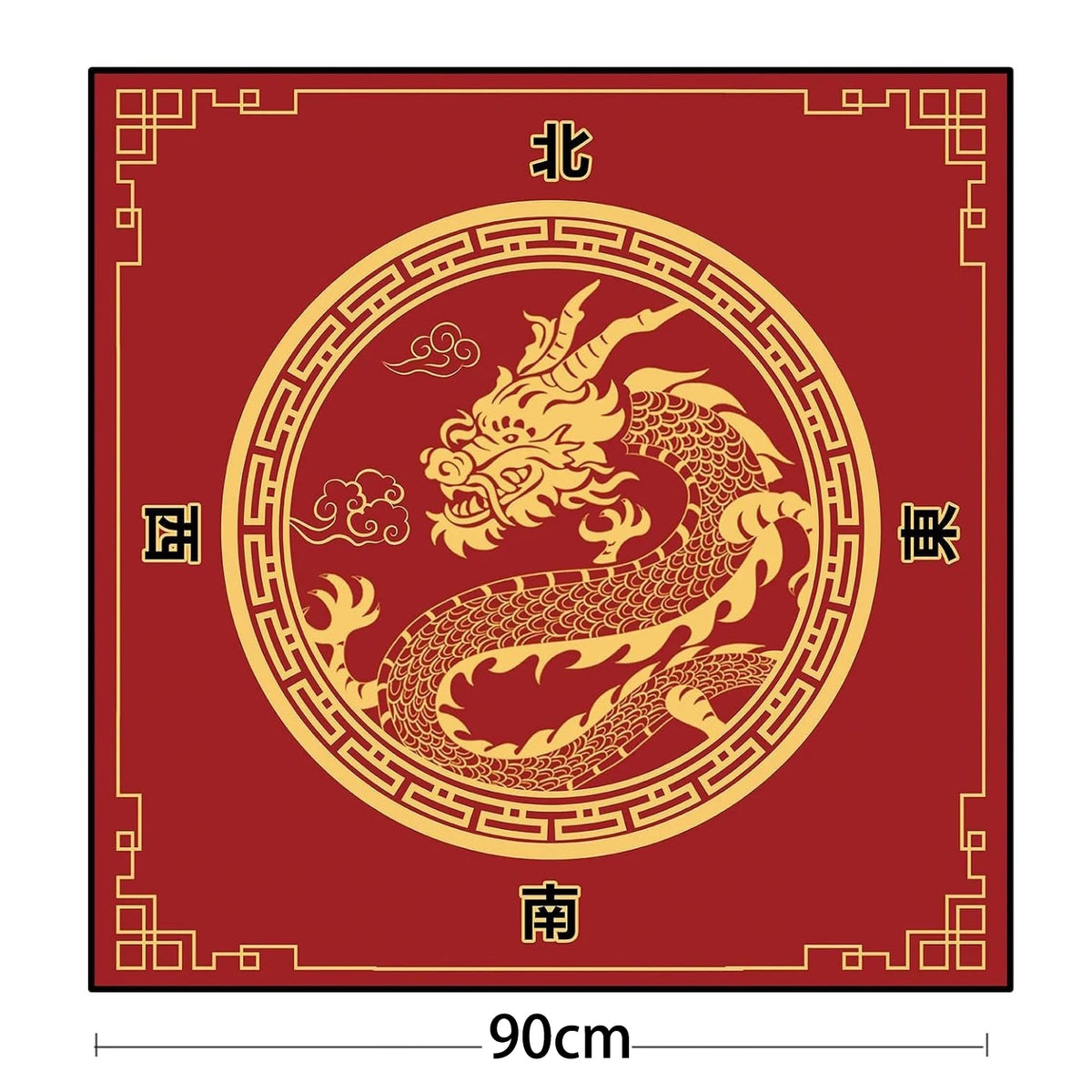 Red Letter mahjong mat — product design and size reference