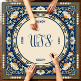The Cobalt Edit mahjong mat — product design and size reference