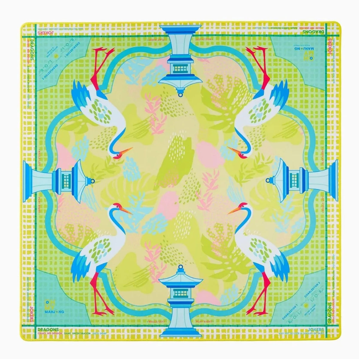 The Social Edit mahjong mat — product design and size reference