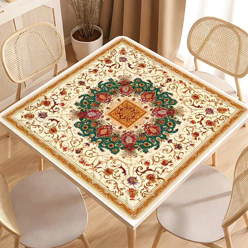Peacock Garden mahjong mat — product design and size reference