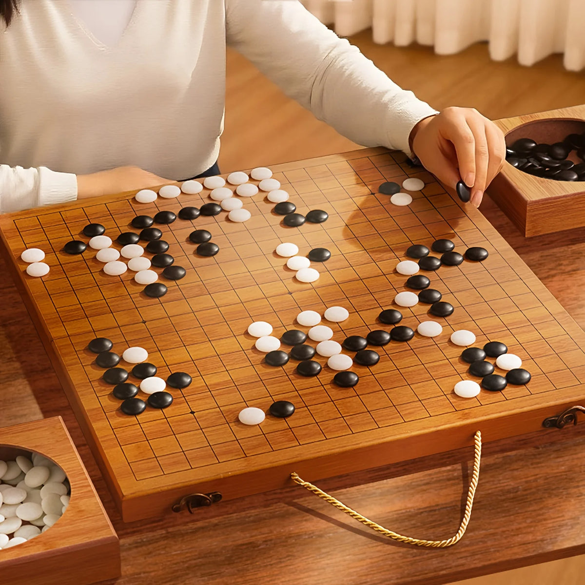 Double Take — wooden go & gomoku set