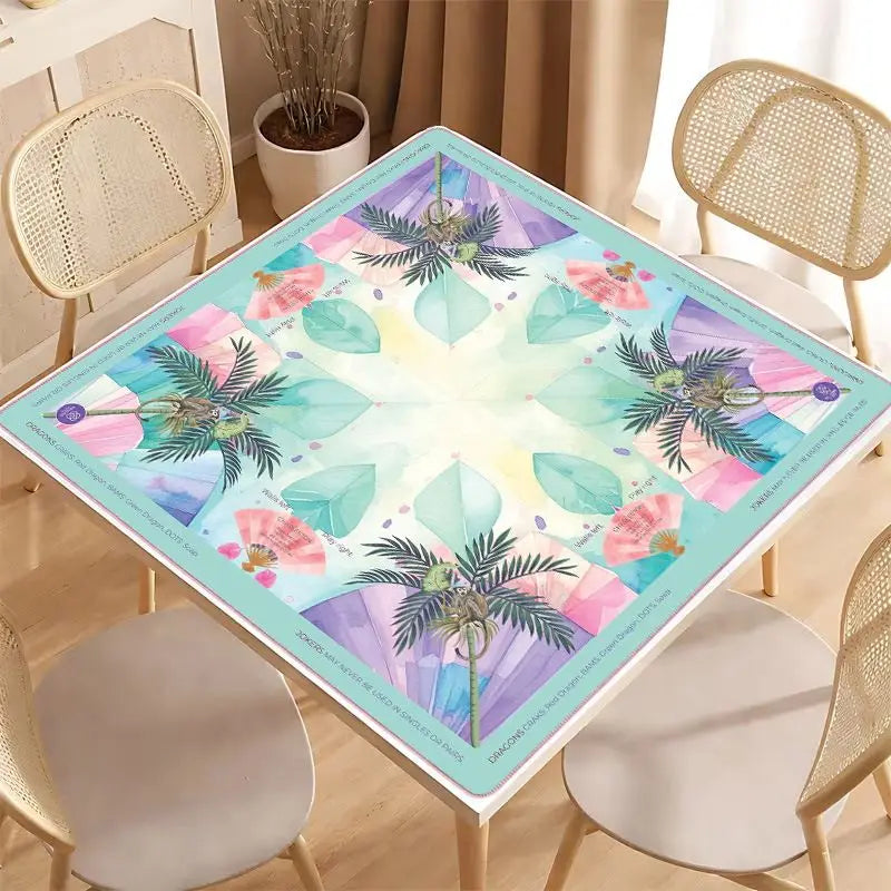 Palm Parasol mahjong mat — product design and size reference