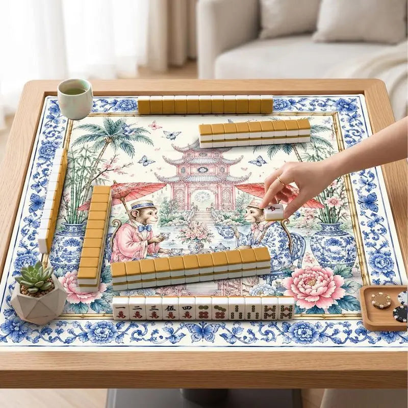 Porcelain Social II mahjong mat — product design and size reference