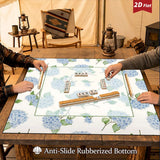 Hydrangea mahjong mat — product design and size reference