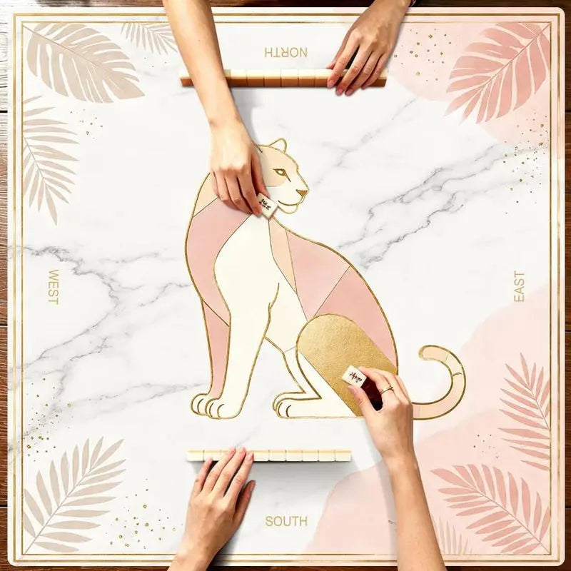 Midnight Garden mahjong mat — product design and size reference