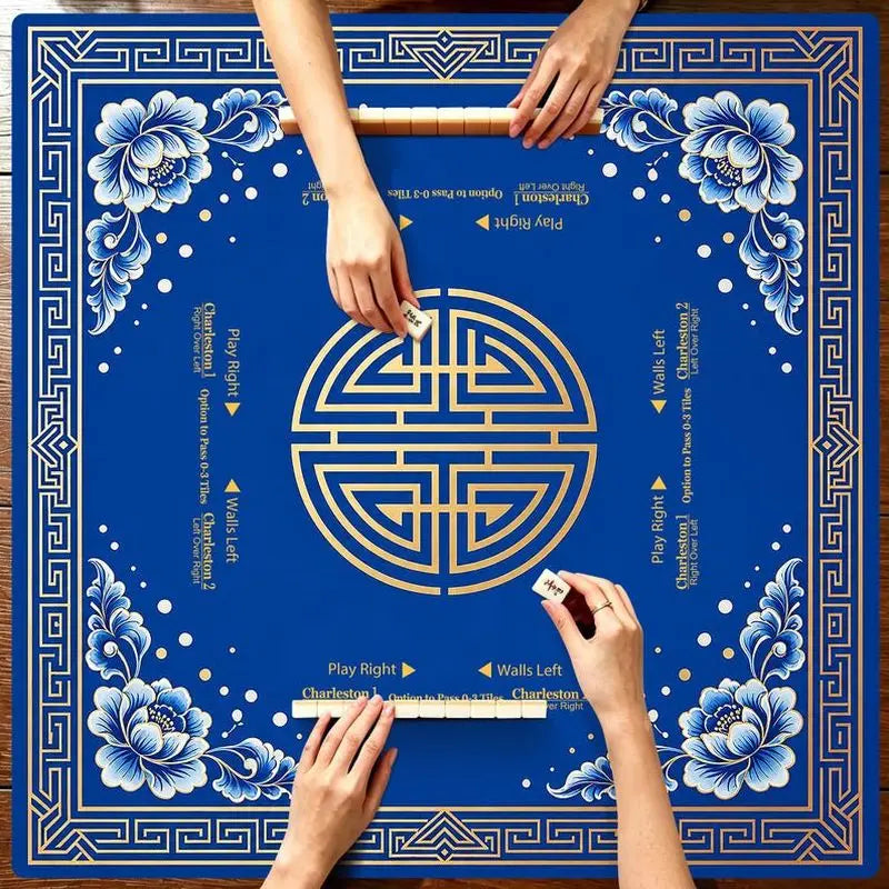 The Cobalt Edit mahjong mat — product design and size reference