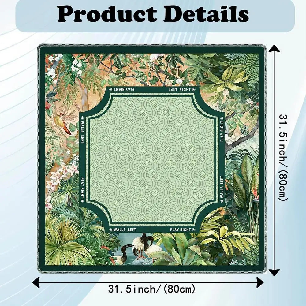 Botanical Hour mahjong mat — product design and size reference