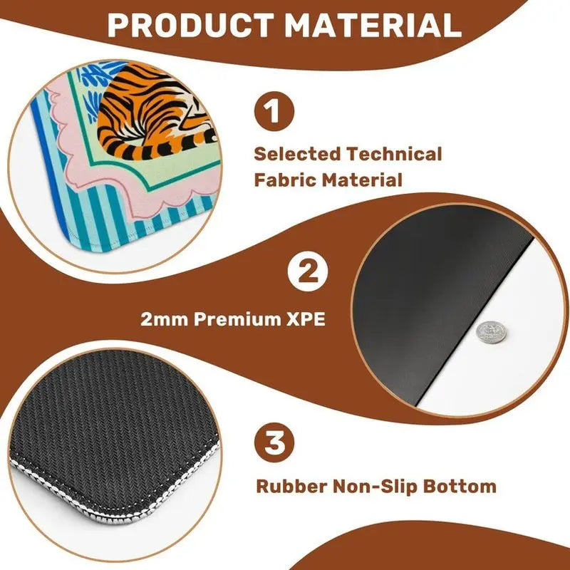 Tiger Social mahjong mat — product design and size reference