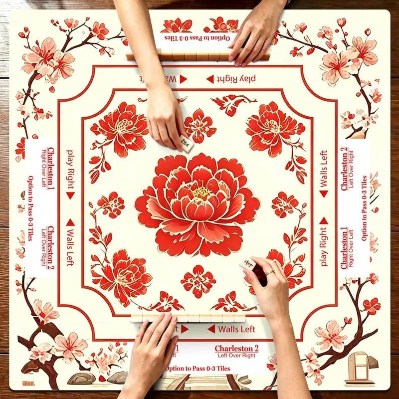 The Cobalt Edit mahjong mat — product design and size reference