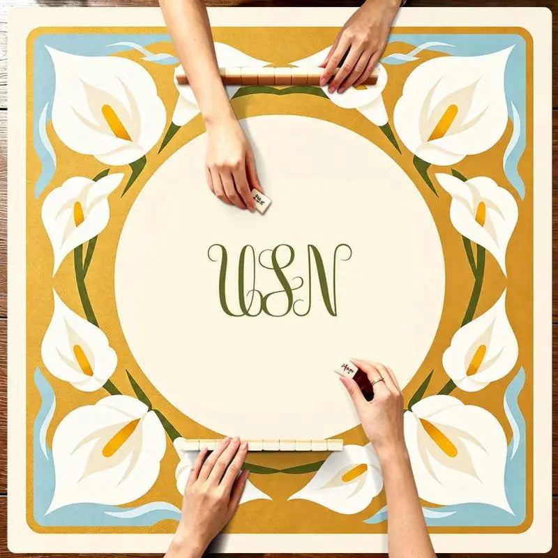 Midnight Garden mahjong mat — product design and size reference