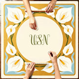 Midnight Garden mahjong mat — product design and size reference