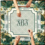 Garden Society mahjong mat — product design and size reference