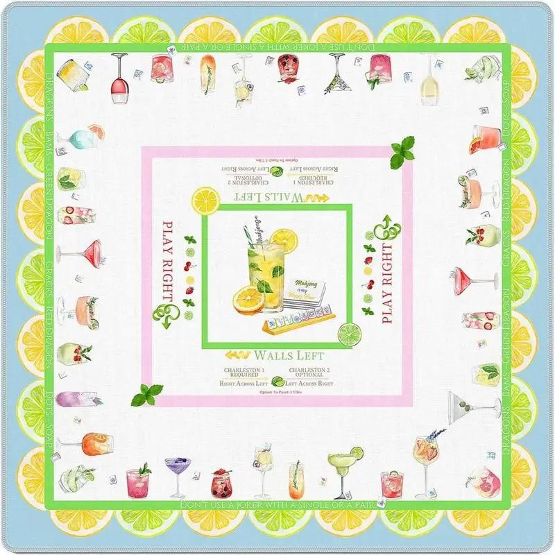 Palm Parasol mahjong mat — product design and size reference