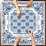 The Cobalt Edit mahjong mat — product design and size reference