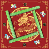 Red Letter mahjong mat — product design and size reference