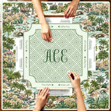 Garden Society mahjong mat — product design and size reference