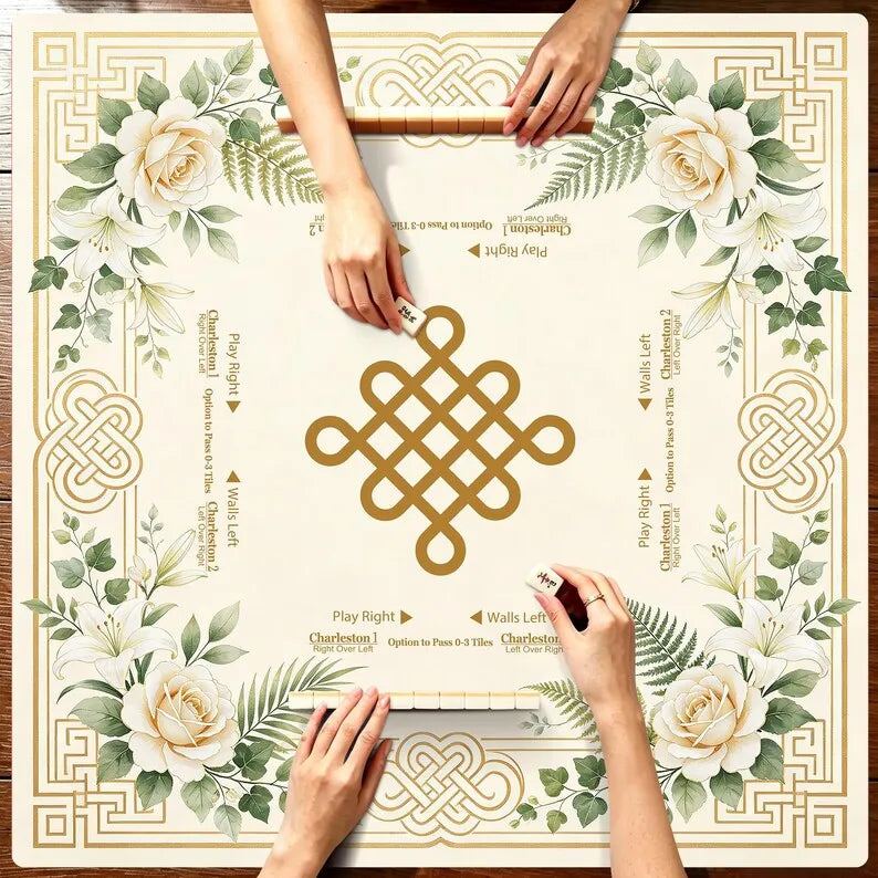 Porcelain Social mahjong mat — product design and size reference