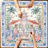 Porcelain Social mahjong mat — product design and size reference
