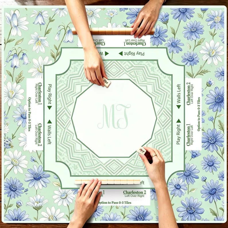 Porcelain Social mahjong mat — product design and size reference