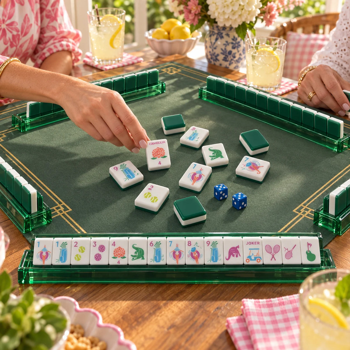 Country Club mahjong kit arranged for a game with friends