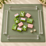 Jade Social green pearl American mahjong acrylic tiles on game table