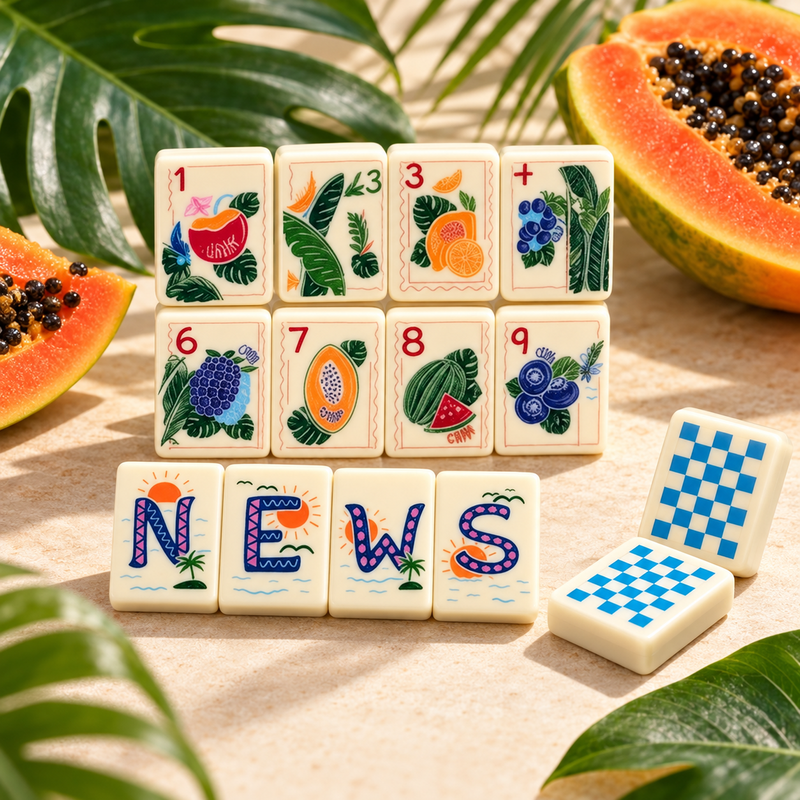 Mahjito tropical American mahjong acrylic tiles — alternate product view