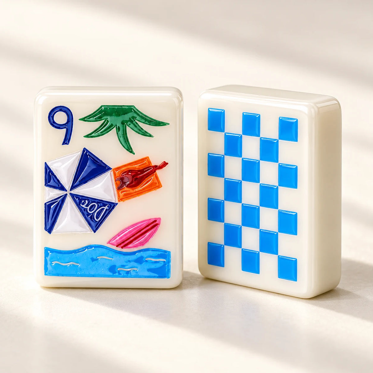 Mahjito tile face and reverse, close-up of the finish and colours
