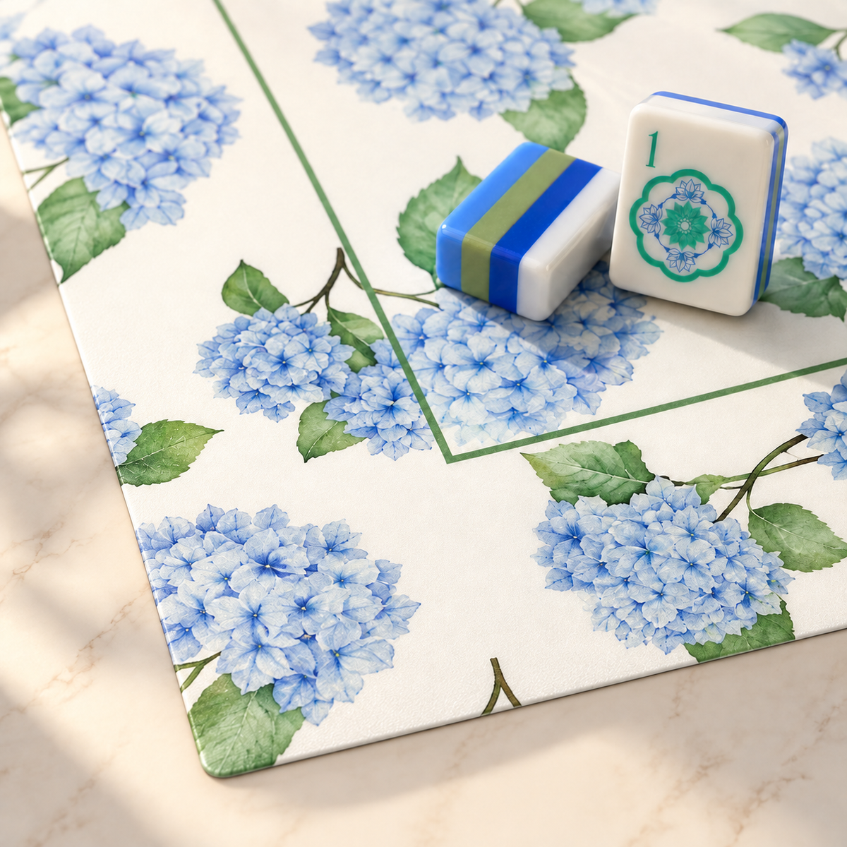 Hydrangea — close view of the featured mat design. Featured design.