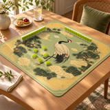 Stillwater — mat styled with mahjong tiles and table accessories, sold separately. Featured design.