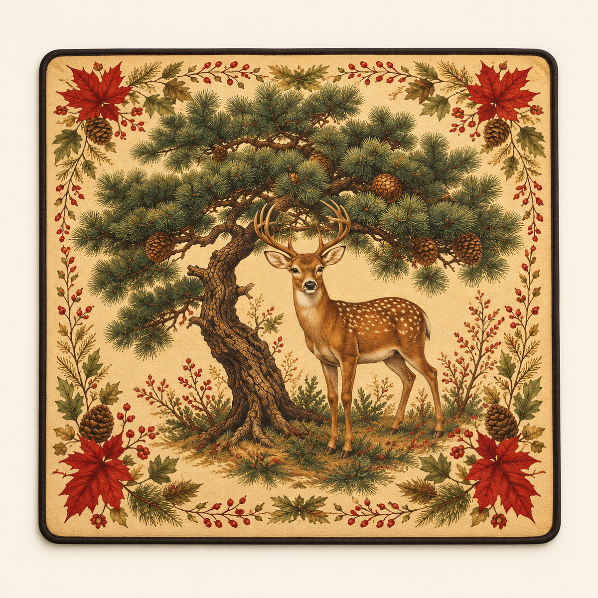 Woodland Social — mat shown from above. Featured design.