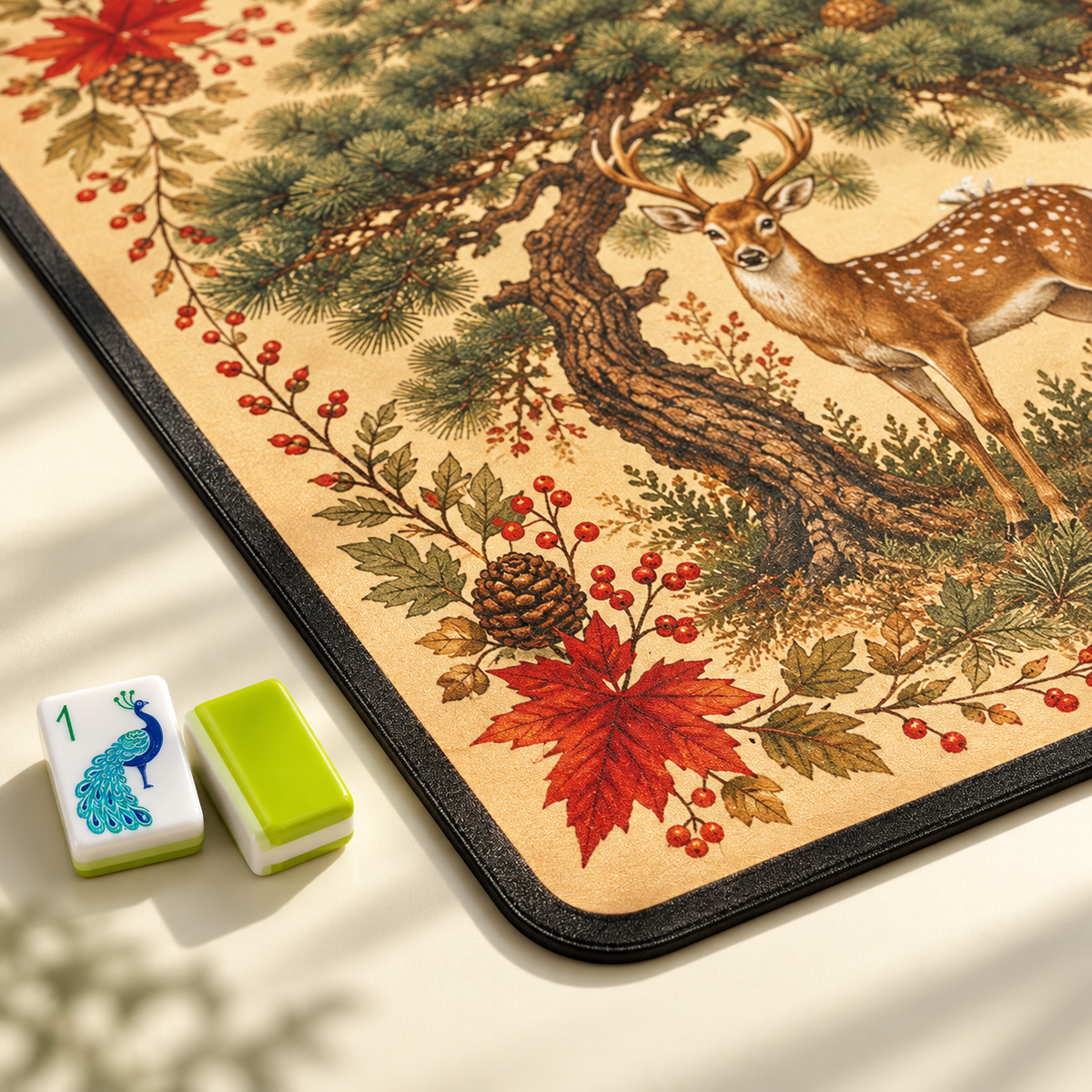 Woodland Social — close view of the featured mat design. Featured design.