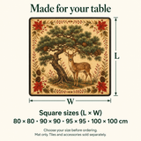 Woodland Social — available mat sizes in centimetres. Featured design.