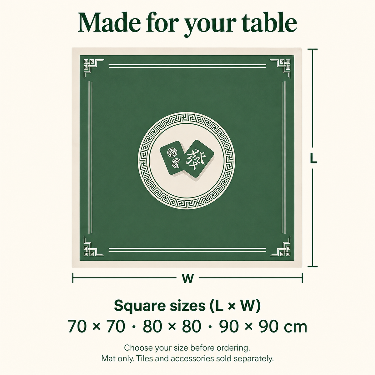 The Green Room — available mat sizes in centimetres. Featured design.
